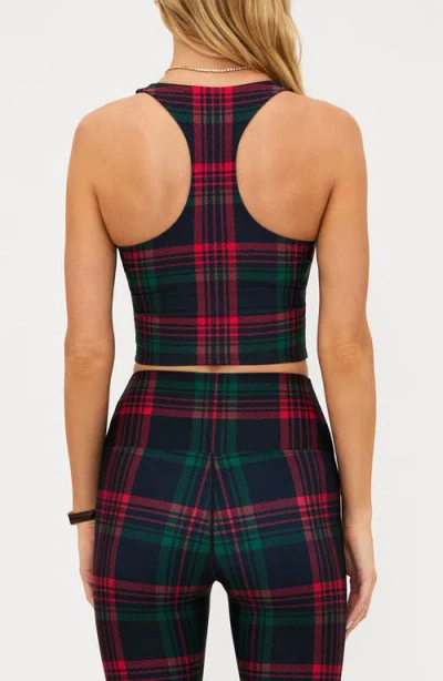 Beach Riot Yara Plaid Racerback Crop Tank In Multi