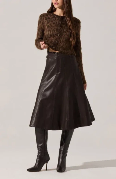 Astr The Label Katria Fuzzy Cheetah Print Cardigan In Brown