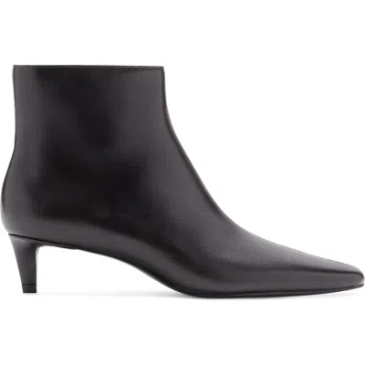 Mango Kitten-heel Pointed-toe Ankle Boots Black In Black