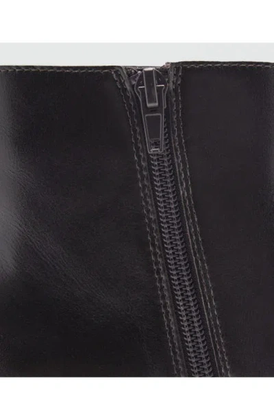 Mango Kitten-heel Pointed-toe Ankle Boots Black In Black