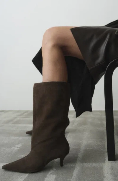 Mango Pointed Toe Boot In Brown