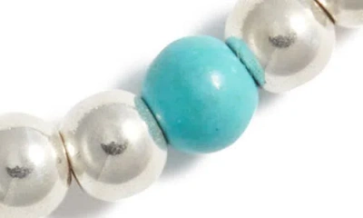 Nashelle Turquoise Stone & Bead Stretch Bracelet In Metallic