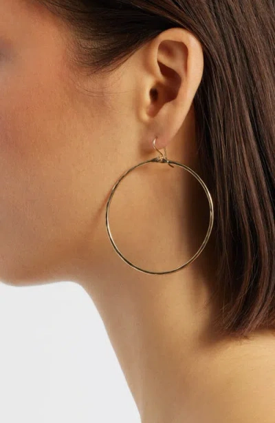Nashelle Signature Large Hammered Hoop Earrings In Gold