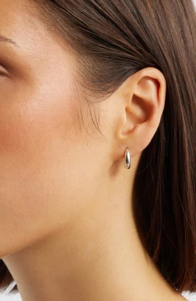 Nashelle Teardrop Huggie Hoop Earrings In Brown