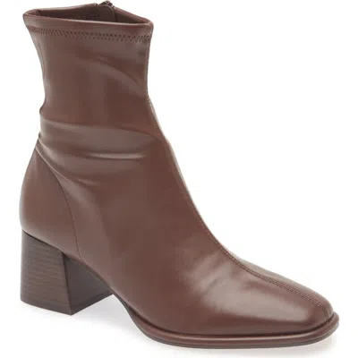 Steve Madden Pammy Block Heel Bootie In Brown