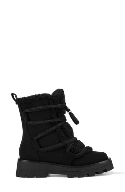 Dkny Signe Faux Shearling Lug Sole Bootie In Black