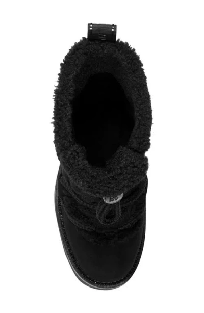 Dkny Signe Faux Shearling Lug Sole Bootie In Black