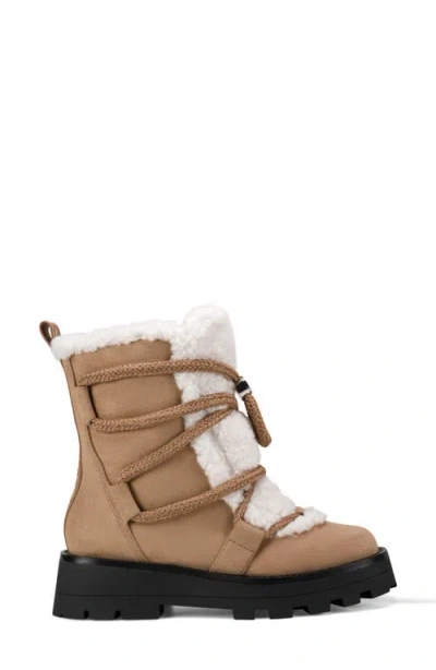 Dkny Signe Faux Shearling Lug Sole Bootie In Brown