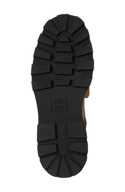 Dkny Signe Faux Shearling Lug Sole Bootie In Brown