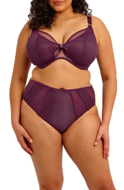 Elomi Kintai Full Coverage Mesh Underwire Bra In Purple
