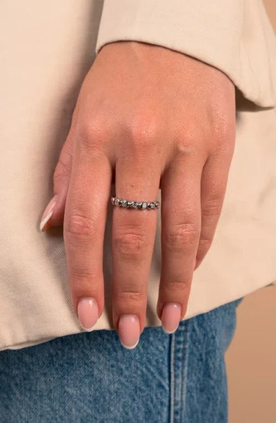 Sterling Forever Trisha Bezel Cubic Zirconia Eternity Band Ring In Silver