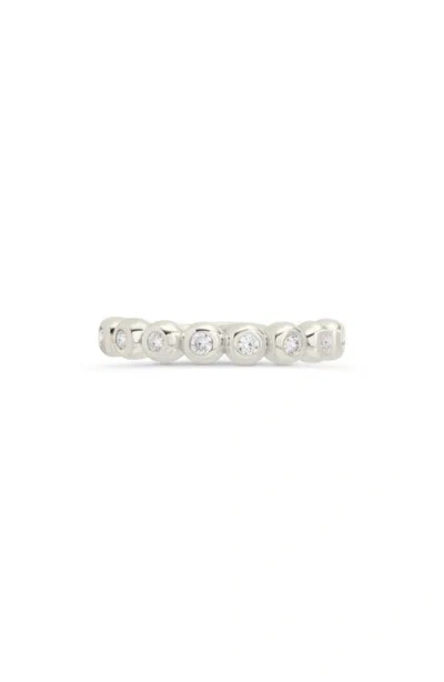 Sterling Forever Trisha Bezel Cubic Zirconia Eternity Band Ring In Silver