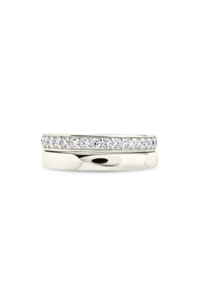 Sterling Forever Jackie Cubic Zirconia Stack Ring In Silver