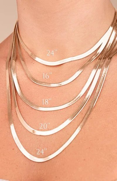 Sterling Forever Sterling Silver Thick Herringbone Chain Necklace In Metallic