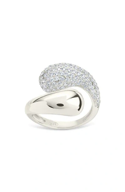 Sterling Forever Cecilia Cubic Zirconia Open Ring In Metallic