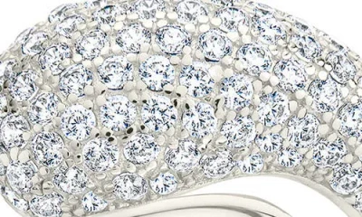 Sterling Forever Cecilia Cubic Zirconia Open Ring In Metallic