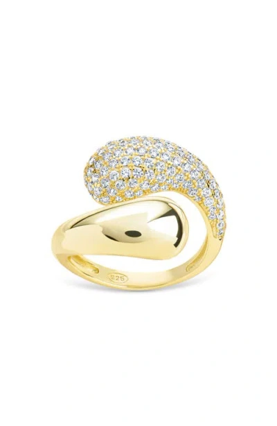 Sterling Forever Cecilia Cubic Zirconia Open Ring In Gold