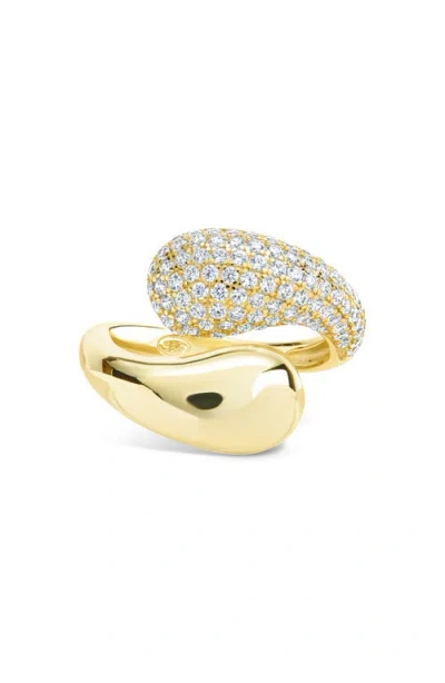 Sterling Forever Cecilia Cubic Zirconia Open Ring In Gold