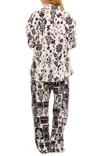 Agua Bendita Keshia Batik Embroidered Cover-up Shirt In Black