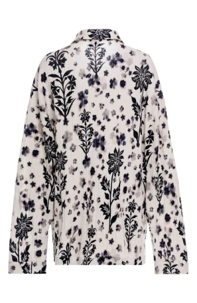 Agua Bendita Keshia Batik Embroidered Cover-up Shirt In Black