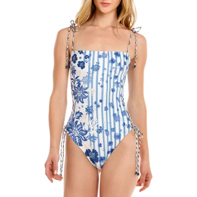 Agua Bendita Posh Batik Reversible One Piece Swimsuit In Black