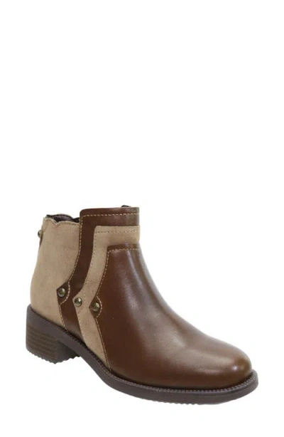 David Tate Spike Stud Bootie In Brown