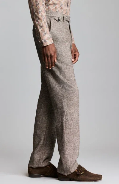 Billy Reid Flat Front Wool Blend Dress Pants In Neutral