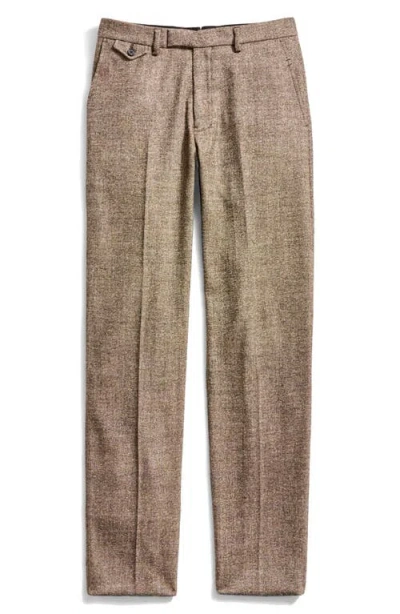 Billy Reid Flat Front Wool Blend Dress Pants In Neutral