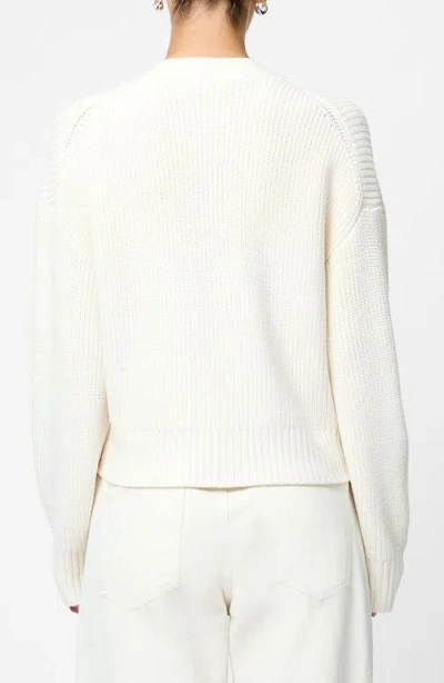 French Connection Embellished Baby Soft Knit Cardigan Sweater In White