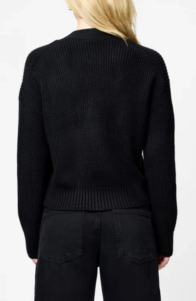 French Connection Babysoft Sparkly Bow Embellished Cardigan In Black