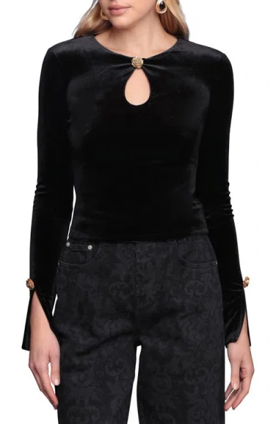 Avec Les Filles Women's Long Sleeve Top In Black