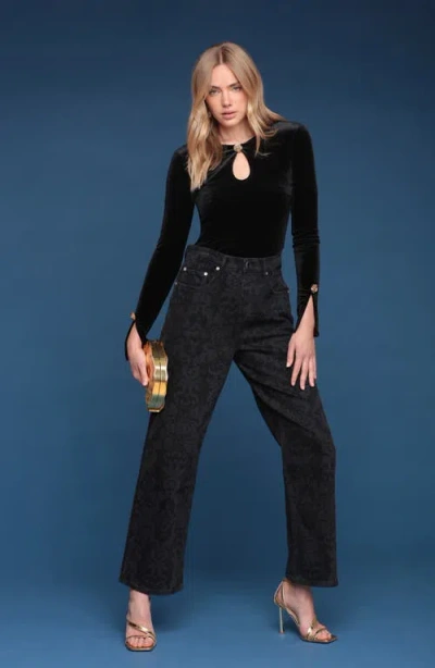 Avec Les Filles Women's Long Sleeve Top In Black