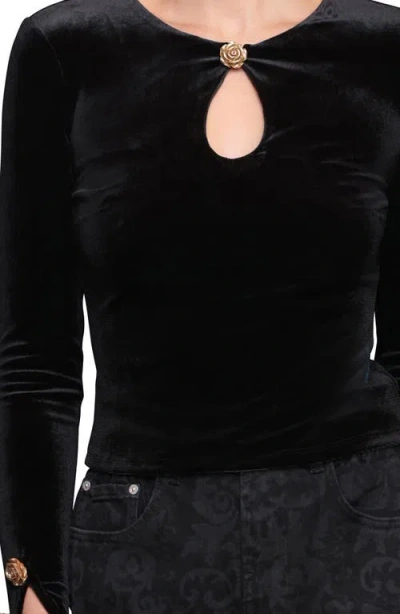 Avec Les Filles Women's Long Sleeve Top In Black