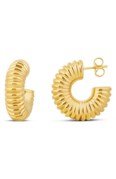 Shymi Textured Hoop Earrings In Gold