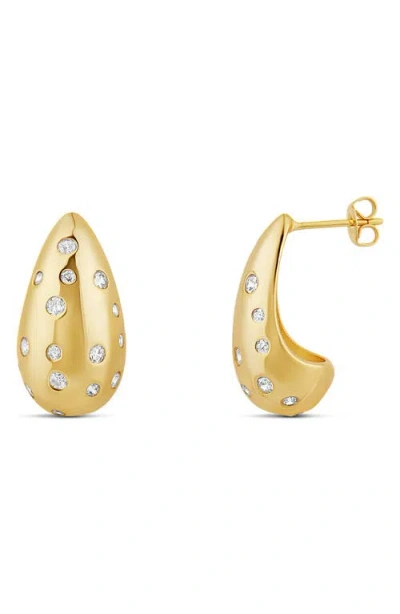 Shymi Pavé Inlay Teardrop Earrings In Gold
