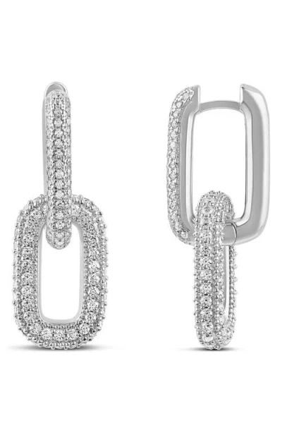 Shymi Women's Removable Link Pave Earrings - Silver In Silver