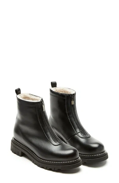 La Canadienne Deon Genuine Shearling Waterproof Bootie In Black
