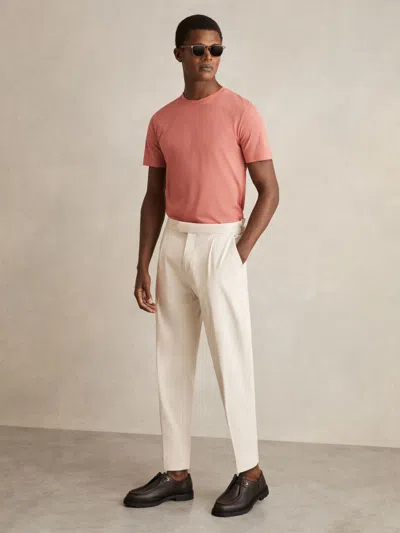 Reiss Salmon Pink Bless Marl Crew Neck T-shirt In Pink