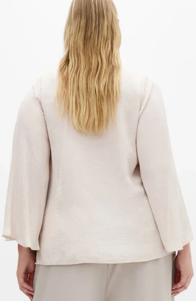 City Chic Mahalia Tie Neck Satin Top In Gold