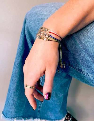 Elliot Young Morse Code Bracelet On Adjustable Cord In Black