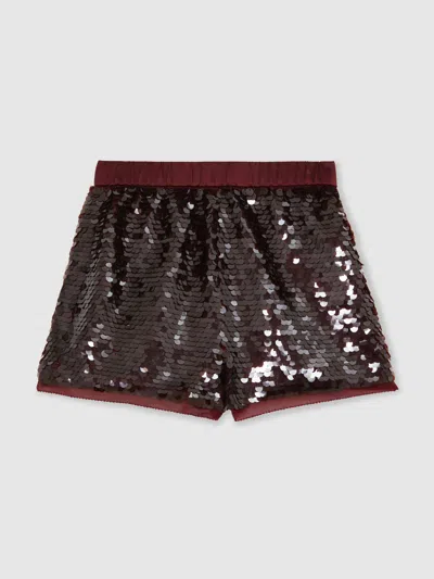 Reiss Burgundy Spence Shorts In Burgundy