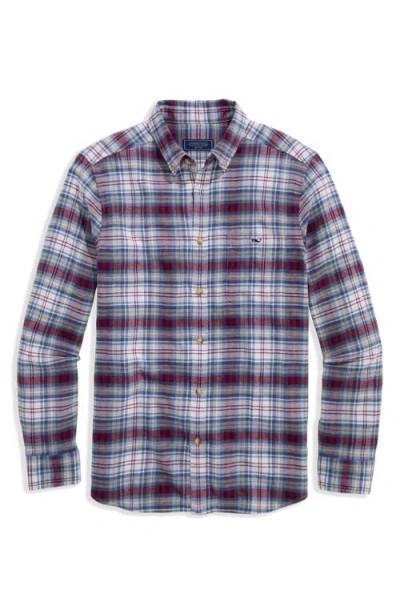 Vineyard Vines Great Point Plaid Stretch Flannel Button Down Shirt In Multi