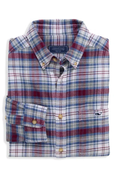 Vineyard Vines Great Point Plaid Stretch Flannel Button Down Shirt In Multi