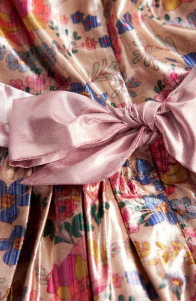 Mini Boden Kids' Metallic Floral Print Party Dress In Multi