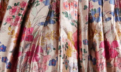 Mini Boden Kids' Metallic Floral Print Party Dress In Multi