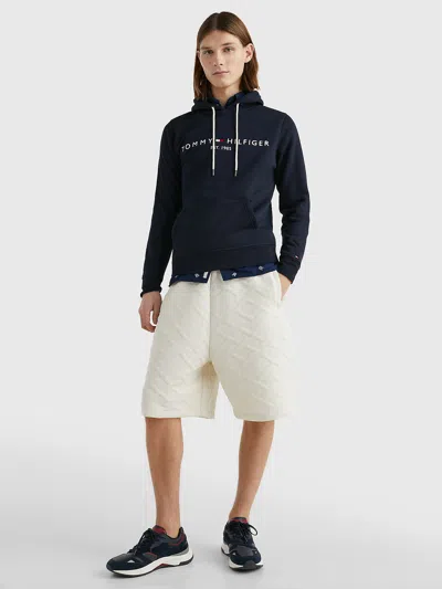 Tommy Hilfiger Hoodie À Logo En Coton Biologique In Black