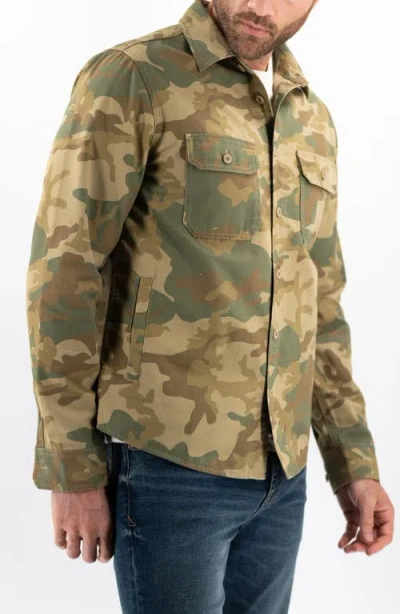 Devil-dog Dungarees Canvas Button-up Cpo Shirt Jacket In Brown