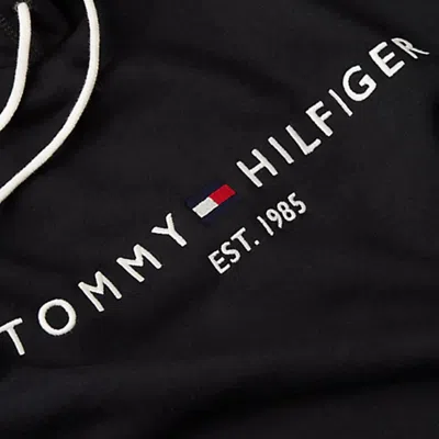 Tommy Hilfiger Logo Print Hoodie In Black