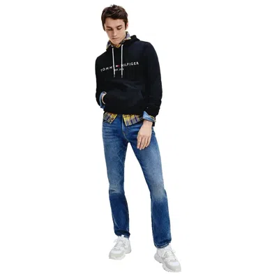 Tommy Hilfiger Logo Print Hoodie In Black