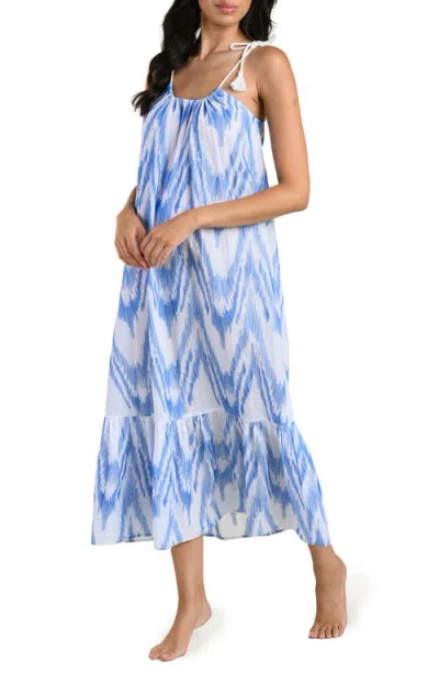 La Blanca Tidal Wave Tie Shoulder Maxi Dress Swim Cover-up In Multi
